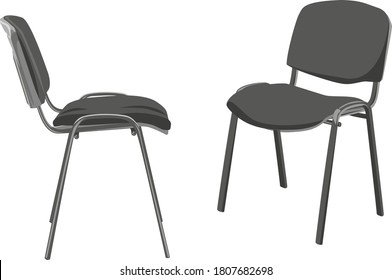 Two Typical Office Chairs. Vector Color Image.