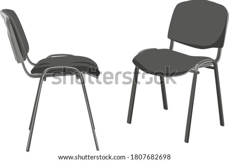 Two typical office chairs. Vector color image.