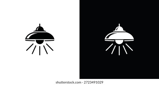 Dos U F con rayos de luz sobre fondos blancos y negros