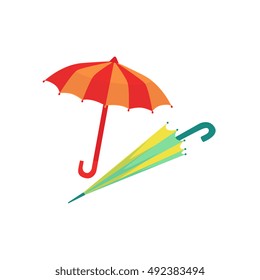 Two Umbrellas As Autumn Attribute