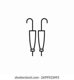 two umbrellas icon sign vector