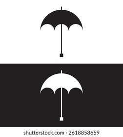 Two umbrellas icons vector illustration isolated on black and white background. Umbrella icon. Umbrella icon. Umbrella vector sign. Umbrella web icon.