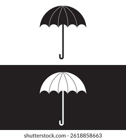Two umbrellas icons vector illustration isolated on black and white background. Umbrella icon. Umbrella icon. Umbrella vector sign. Umbrella web icon.