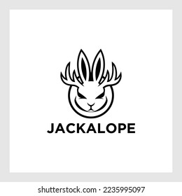  two unique animal character logos rabbit and deer on a white background