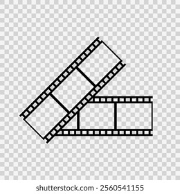 Two united film strips. Design for cinematic projects, posters and albums in vector. Simple film reel template