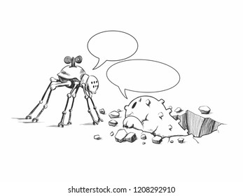 Two unlnown creatures are talking to each other