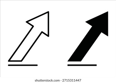 Dos flechas apuntando hacia arriba en contorno blanco y negro