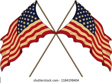Two US Flag