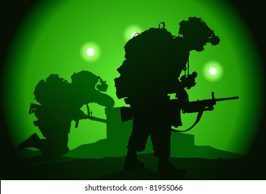 Two US soldiers used night vision goggles