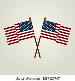 two usa flags vector symbol illustration