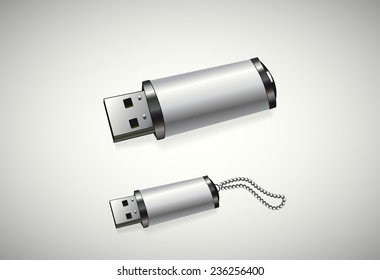 two usb disks in a white background