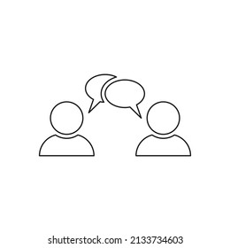 Two user, person with dialog speech bubble vector icon