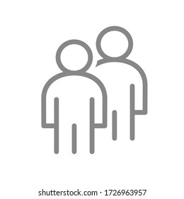 Two user profile line icon. Couple, mates symbol
