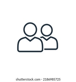 Two users icon isolated on a white background. Friends line vector icon. Two-user symbol for web and mobile apps.