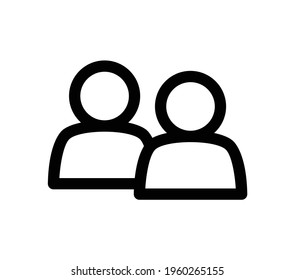 Two users vector illustration in black.