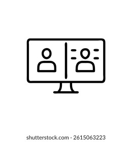 Two users in a video conferencing session on a computer screen	