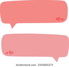 Dois Valentim dias ícone SMS conjunto Vetor isolado fundo rosa suave.