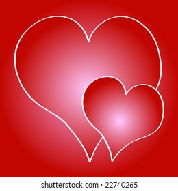 Two valentine hearts vector