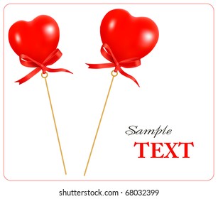 Two valentine hearts. Vector.