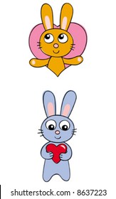Two valentine rabbits
