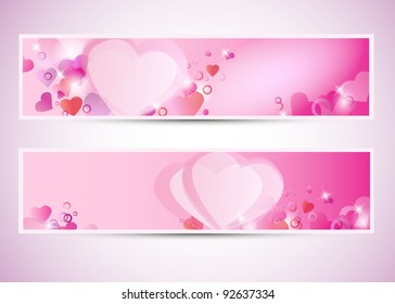 Two Valentine\'s cards or banners