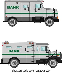 Two variants of the bank vehicle in a flat style