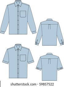 Two variants of shirts for the man with a long and short sleeve