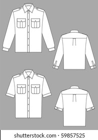 Two variants of shirts for the man with a long and short sleeve