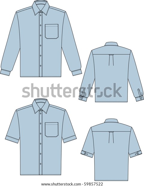 Two Variants Shirts Man Long Short Stock Vector (Royalty Free) 59857522 ...