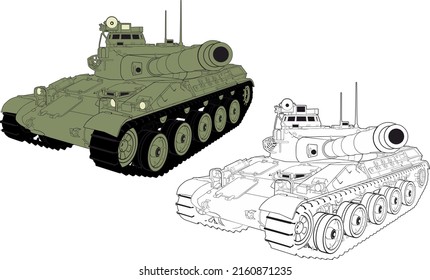 Zwei Varianten des Vektorbildes des französischen Kampftanks AMX-30