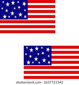 Two variations of American flag 