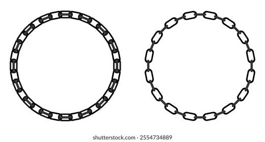 Two variations of chain encircled vector image