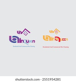  two variations of a logo for a business named Bin Queen logo design