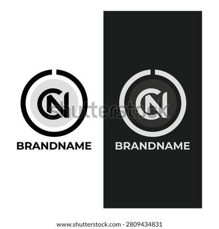 Two variations of a modern letter N logo design with brandname text icon
