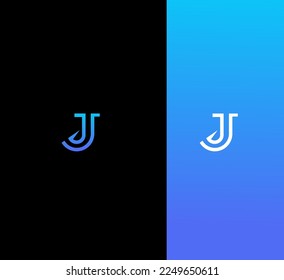Two variations of a modern, minimalist logo featuring the letter J.  Perfect for branding and corporate identity projects.  The design is clean, elegant, and versatile.