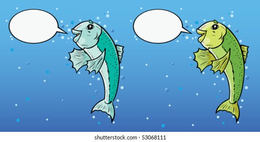 Two variations of a talking fish, can be used for anything.