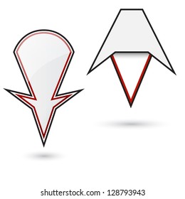 Two various designs of flags (pins) for map. Set it on place of your destination on map.
