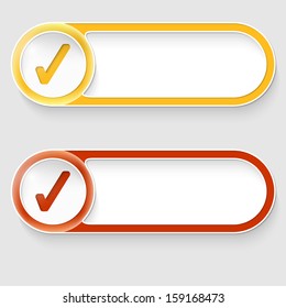 two vector abstract buttons with check box