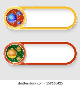 two vector abstract buttons with a Christmas balls