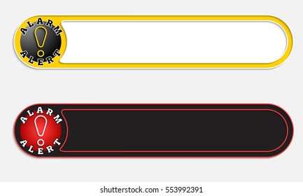 Two vector abstract buttons and exclamation mark