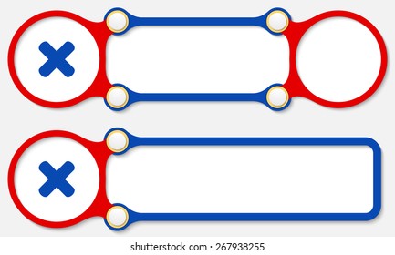 Two vector abstract frames for your text and multiplication symbol