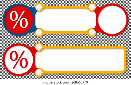 Two vector abstract frames for your text and percent symbol