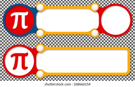 Two vector abstract frames for your text and pi symbol