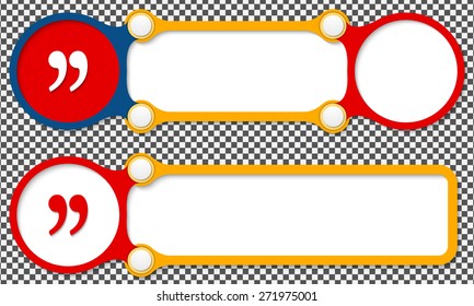 Two vector abstract frames for your text and quotation mark