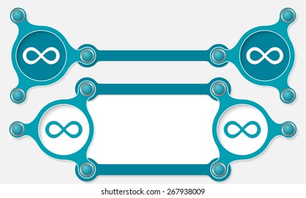 Two vector abstract text boxes for your text and infinity symbol