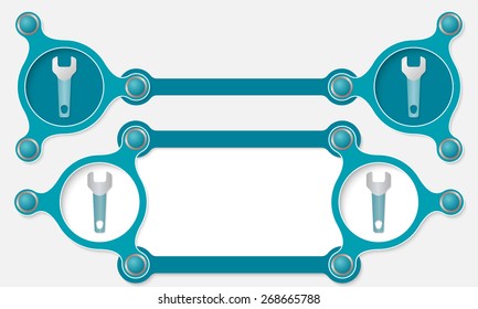 Two vector abstract text boxes for your text and spanner