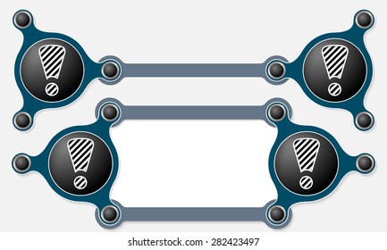 Two vector abstract text boxes for your text and exclamation mark