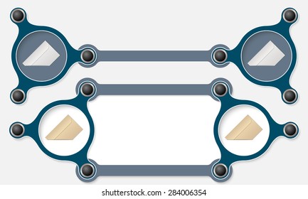 Two vector abstract text boxes for your text and envelope icon