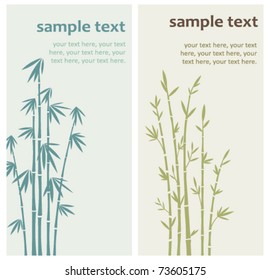 two vector bamboo cards