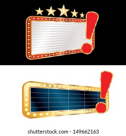 two vector blank billboards with interjection sign
